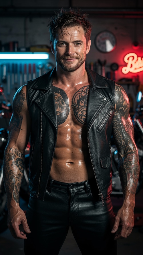 Leather Biker Badboy