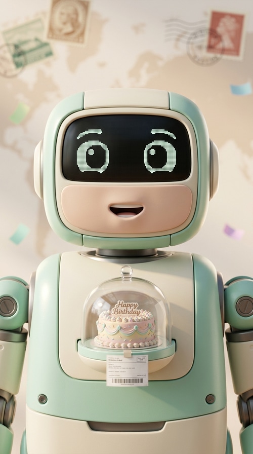 AI birthday card character
