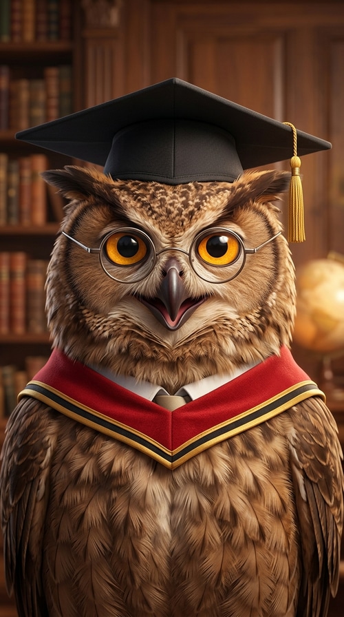 Graduation card character